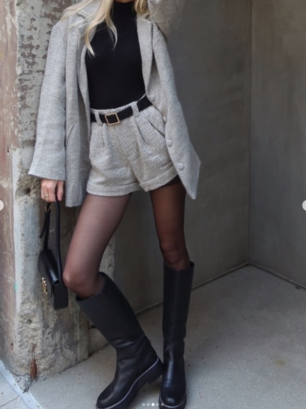 Grey twill shorts
